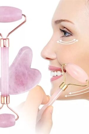 Rodillo Facial de Masaje + Piedra Gua Sha